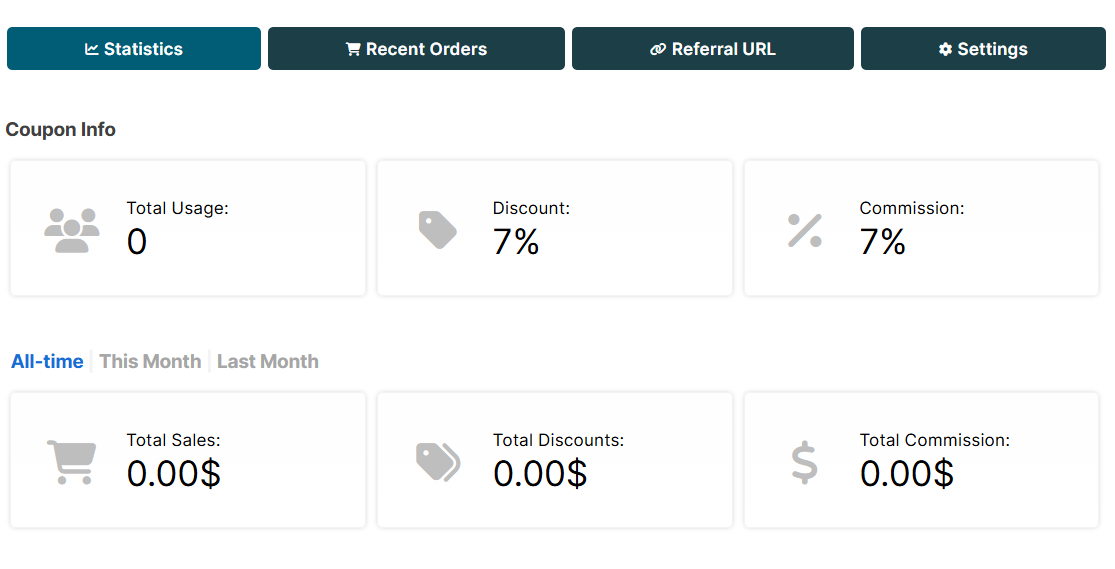 Affiliate Dashboard