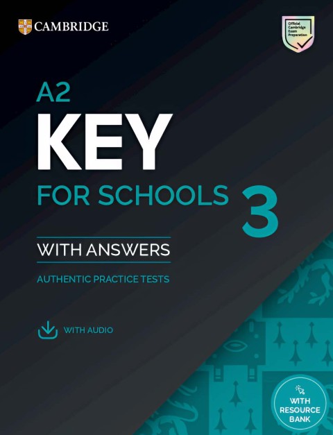 Download PDF, audio answer key A2 Key for Schools 3 (2025)